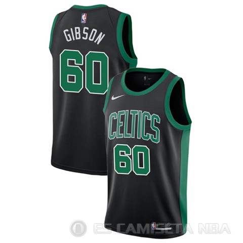 Camiseta Jonathan Gibson #60 Boston Celtics Statement 2017-18 Negro - Haga un click en la imagen para cerrar